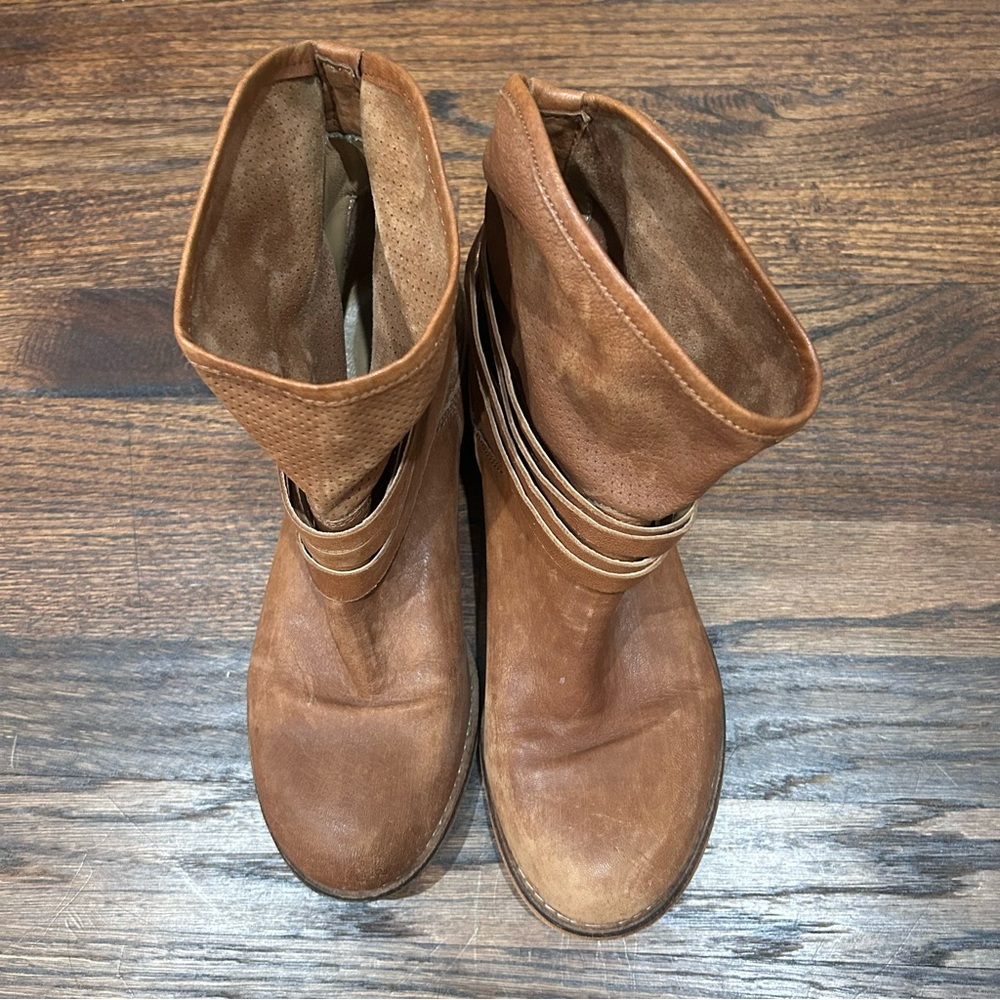 Vero Cuoio Brown Leather Booties Size 9‎ - Picture 5 of 11